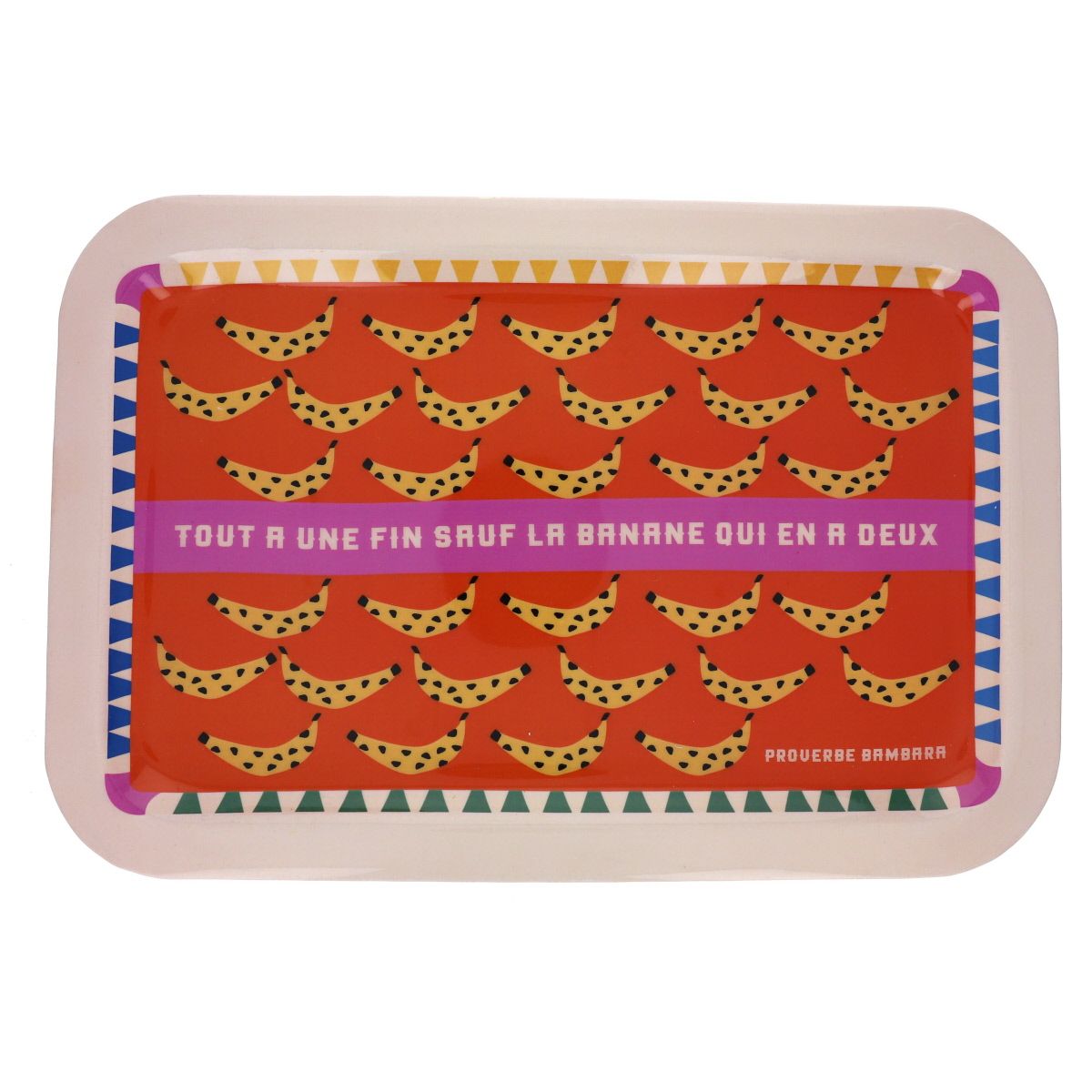Plateau rectangulaire en émail bananes Pondie Chérie