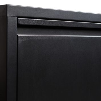 WOOOD schoenenkast Sabine 3-vaks zwart metaal 103 x 66 x 16 cm