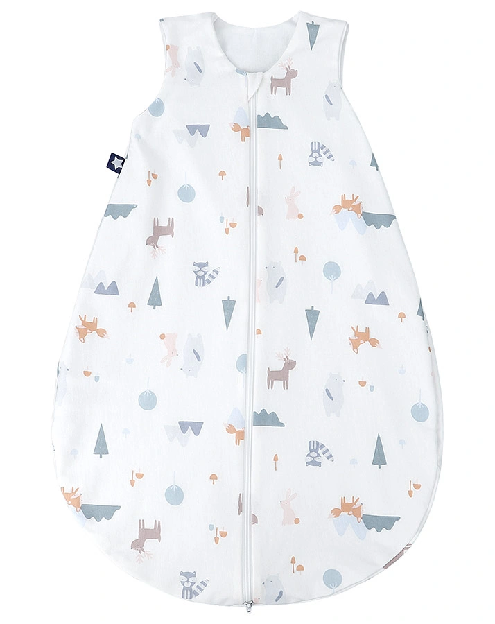 Jersey-Sommerschlafsack LITTLE FOX in weiß