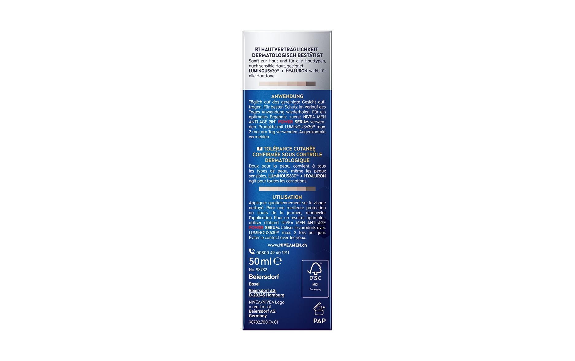 Men Crème Anti-Age Power Luminous 50 mlAnti-Age Gesichtspflege mit dem patentierten Anti-Pigment-Wirkstoff