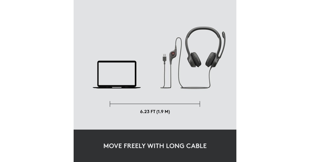 LogitechUSB Headset H390 on-ear   (Zwart, Retail)