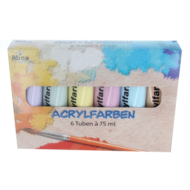 Acrylfarben - 6 Tuben à 75ml - pastell