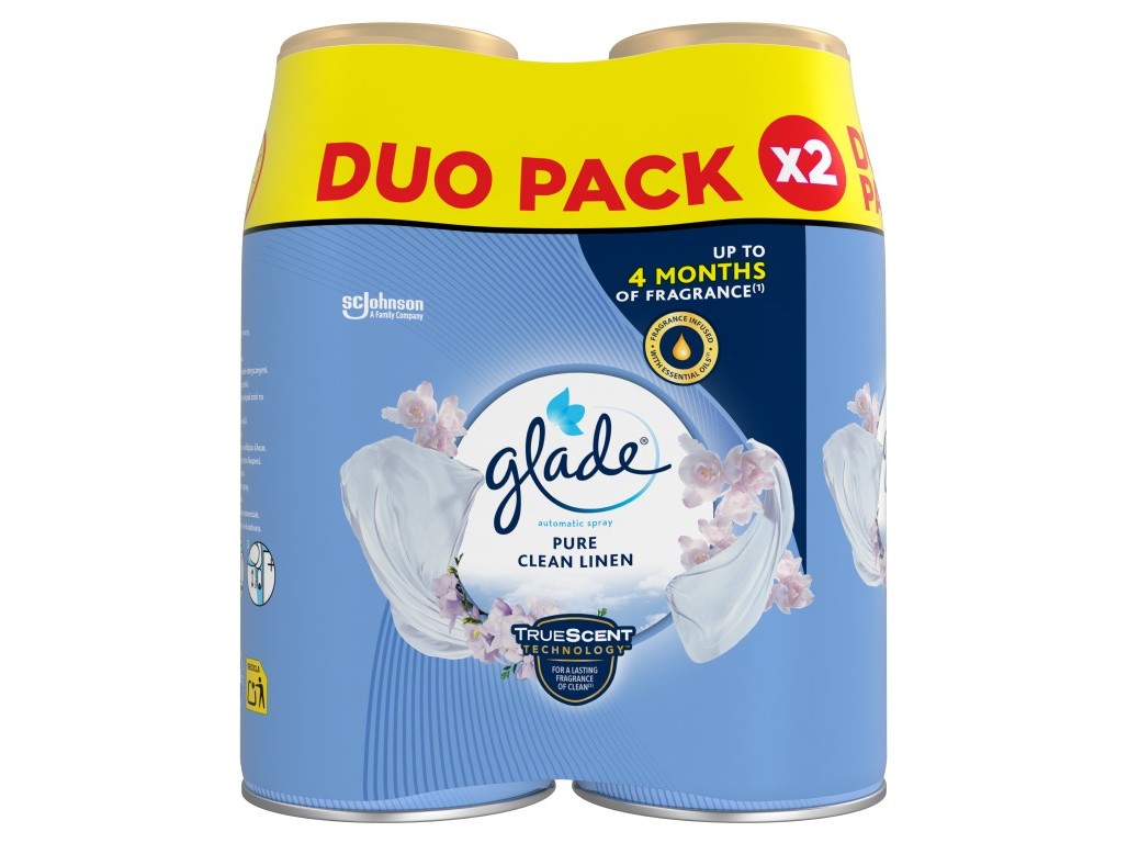 AMBIENTADOR GLADE AUTOMÁTICO RECARGA CLEAN LINEN 2X269ML