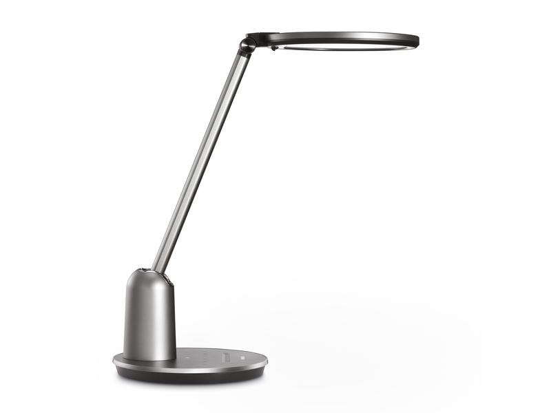 Philips Einstein Tischleuchte grau 630 lm TouchDimmer Schreibtischlampe mit LED-Beleuchtung