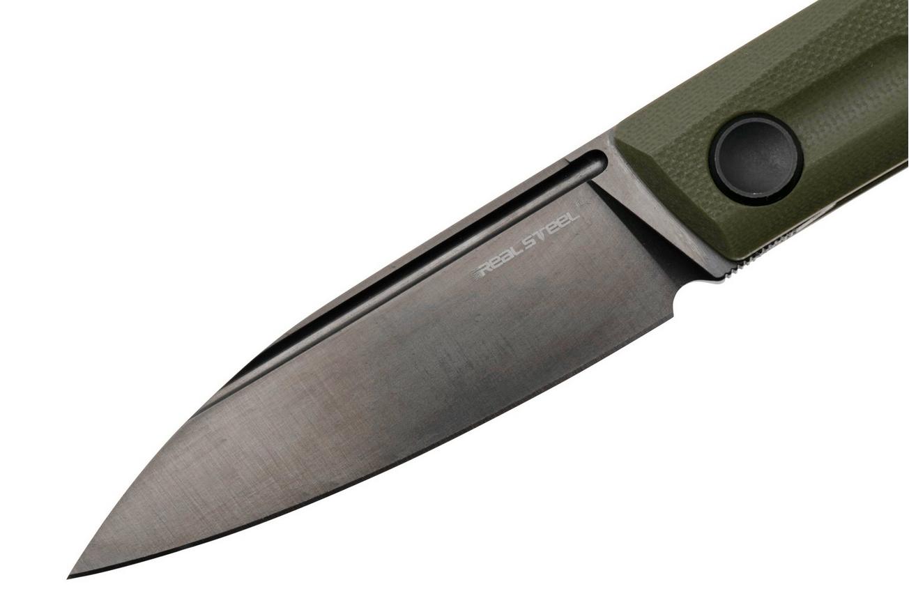 Real Steel Stella Lux 7041Z3, Black DLC K110, OD Green G10 zakmes, Poltergeist design