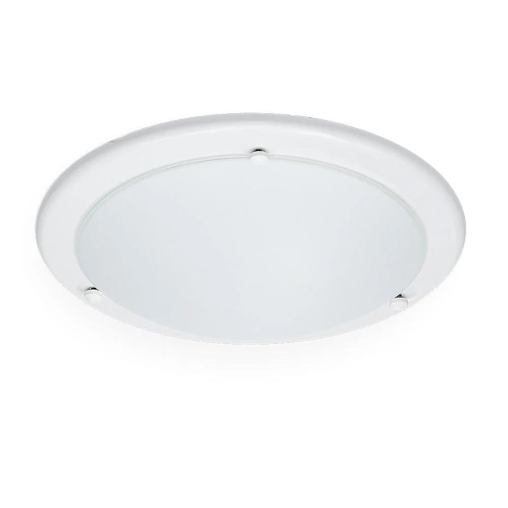 Plafonnier rond en verre blanc Ø30xH6cm