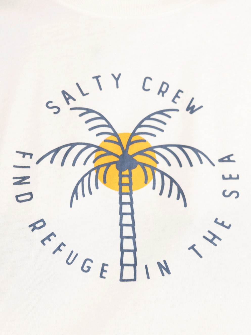 Salty Crew Queen Palm Cropped Tank Top off white