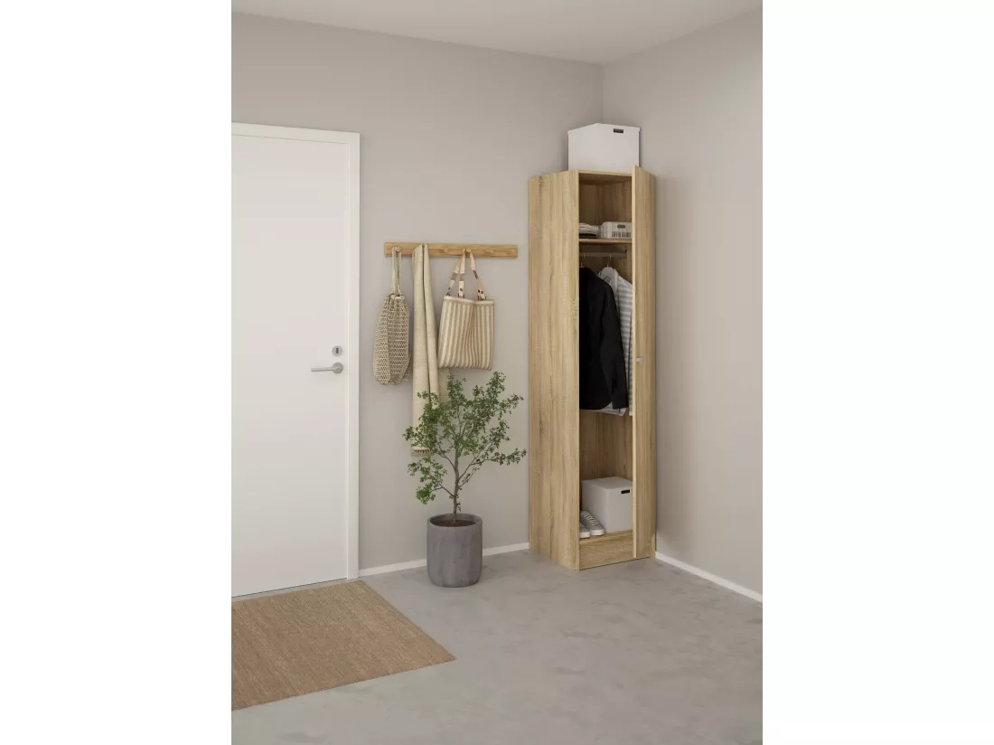 Grande Garde-robe Airone, Meubles de chambre, Penderie de plain-pied, Placard à vêtements, 49x47 h200 cm, Chêne