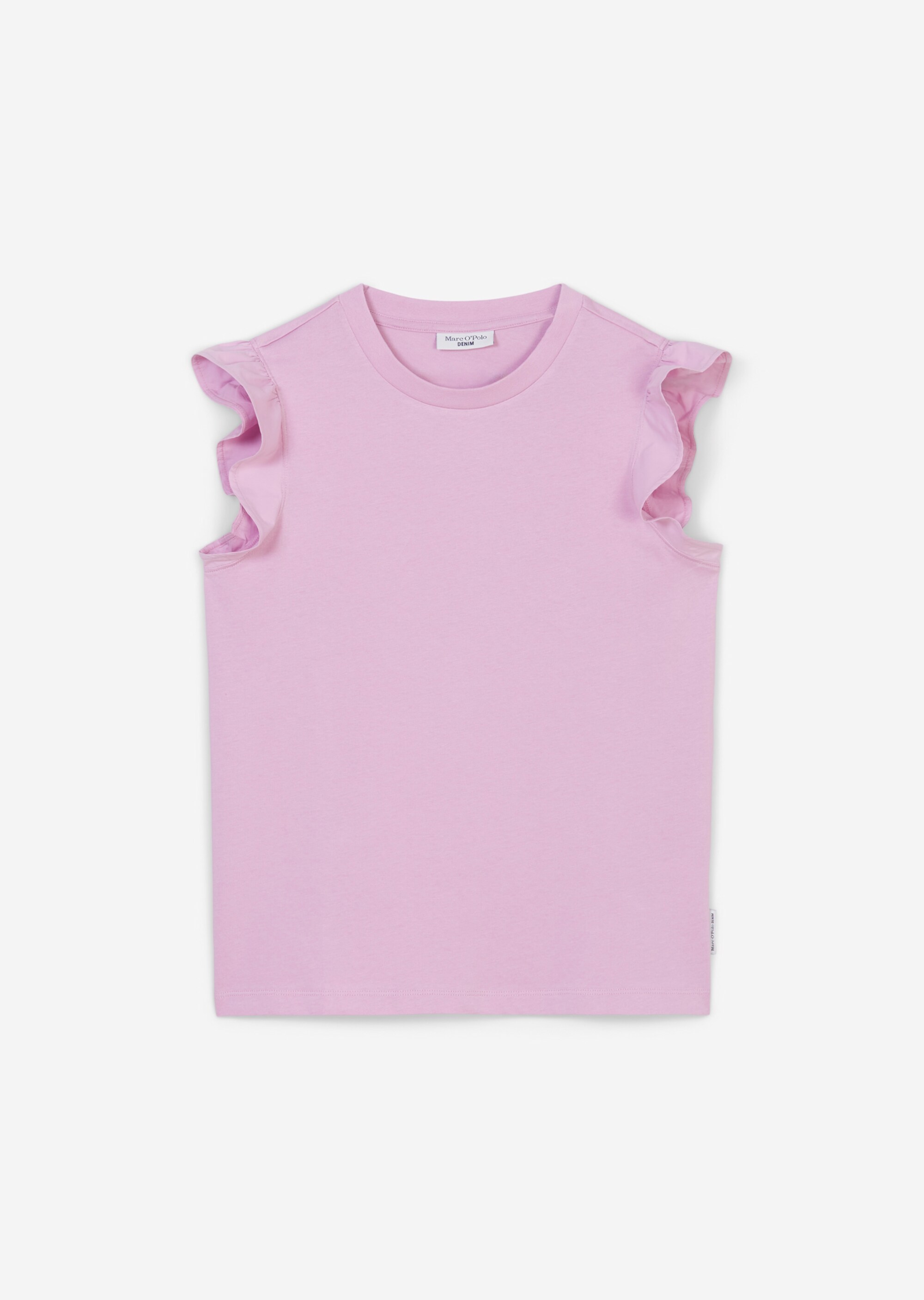 Volant-T-Shirt loose aus Material-Mix