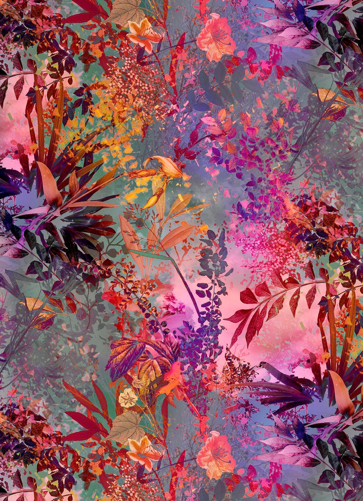Komar Fototapete »Wild Garden - Grösse 184 x 254 cm« bedruckt glatt Wohnzimmer, Schlafzimmer