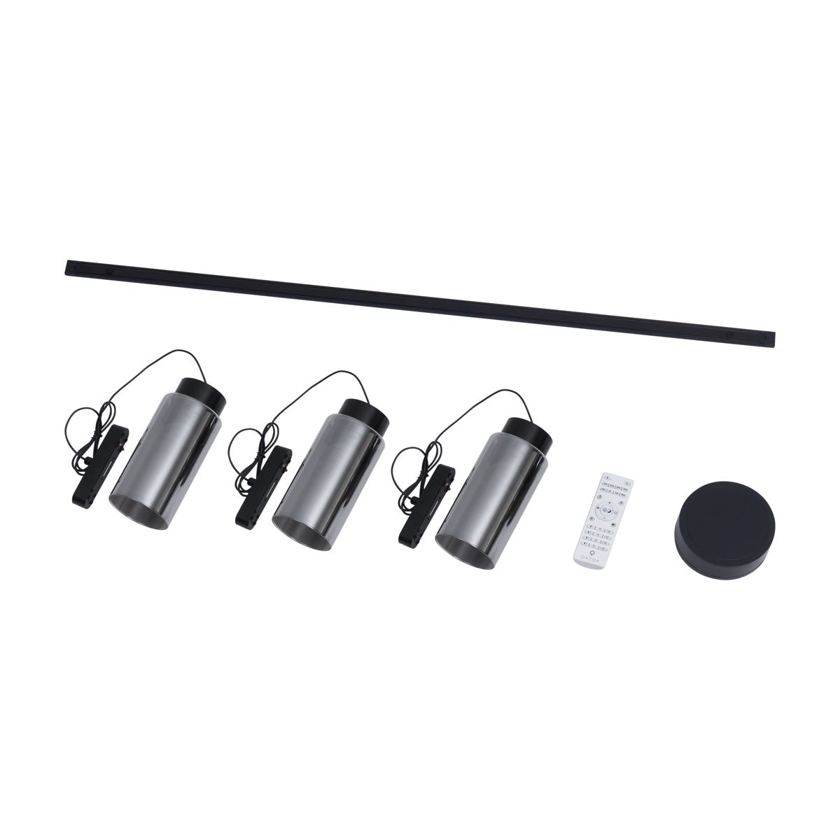 Modern railsysteem met 3 hanglampen zwart 1-fase - Magnetic Vance