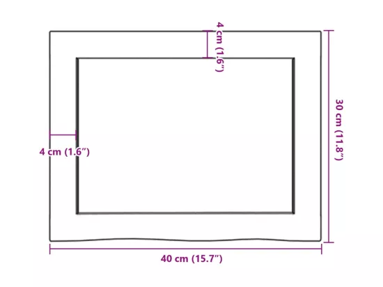 Comptoir de salle de bain 40x30x(2-4) cm bois massif non traité