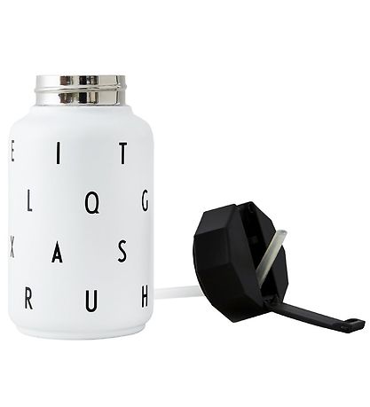 Design Letters Thermoflasche m. Strohhalmen - 330 ml - Weiß
