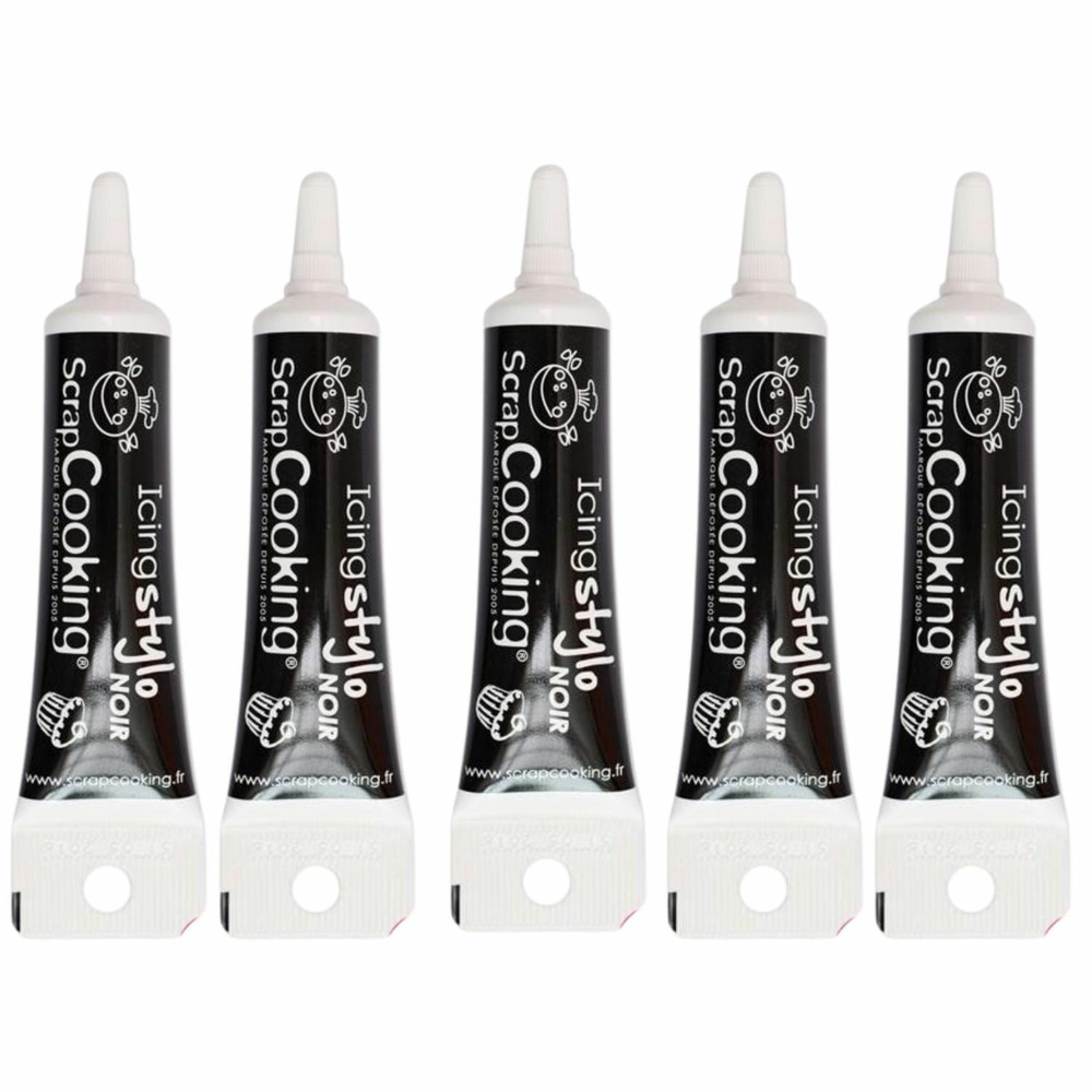 5 stylos de glaçage noir