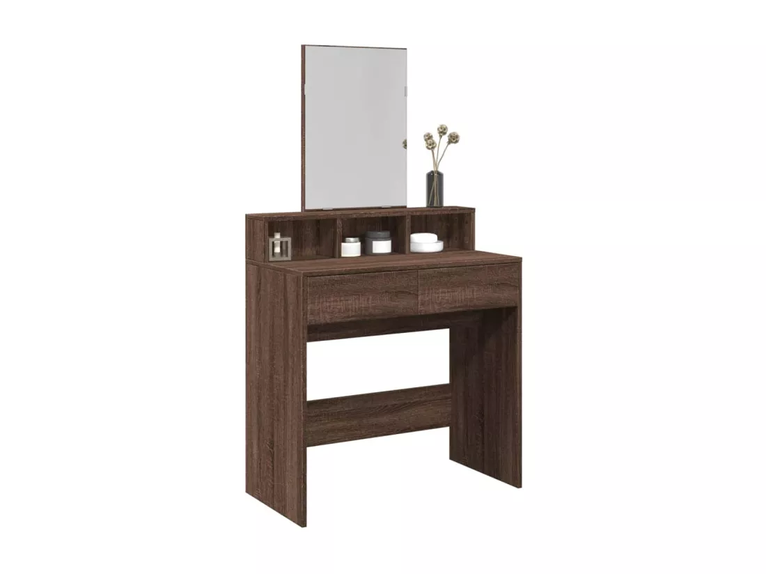Coiffeuse avec miroir chêne marron 80x41x144,5 cm
