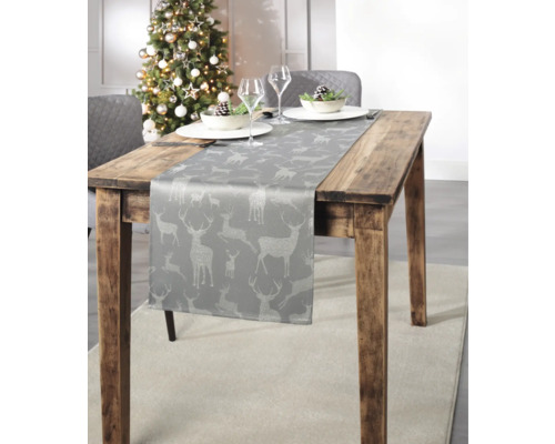 Tafelloper Winter Blues zilver 40 x 150 cm
