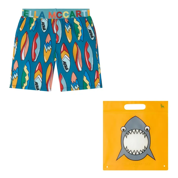 Stella McCartney Kids Short de Bain Surf | Bleu turquoise