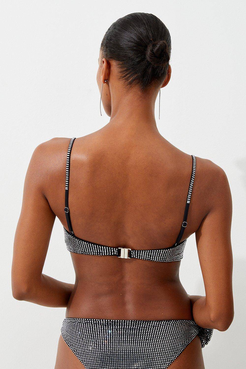 KarenMillen Haut de bikini bandeau orné de rosettes premium