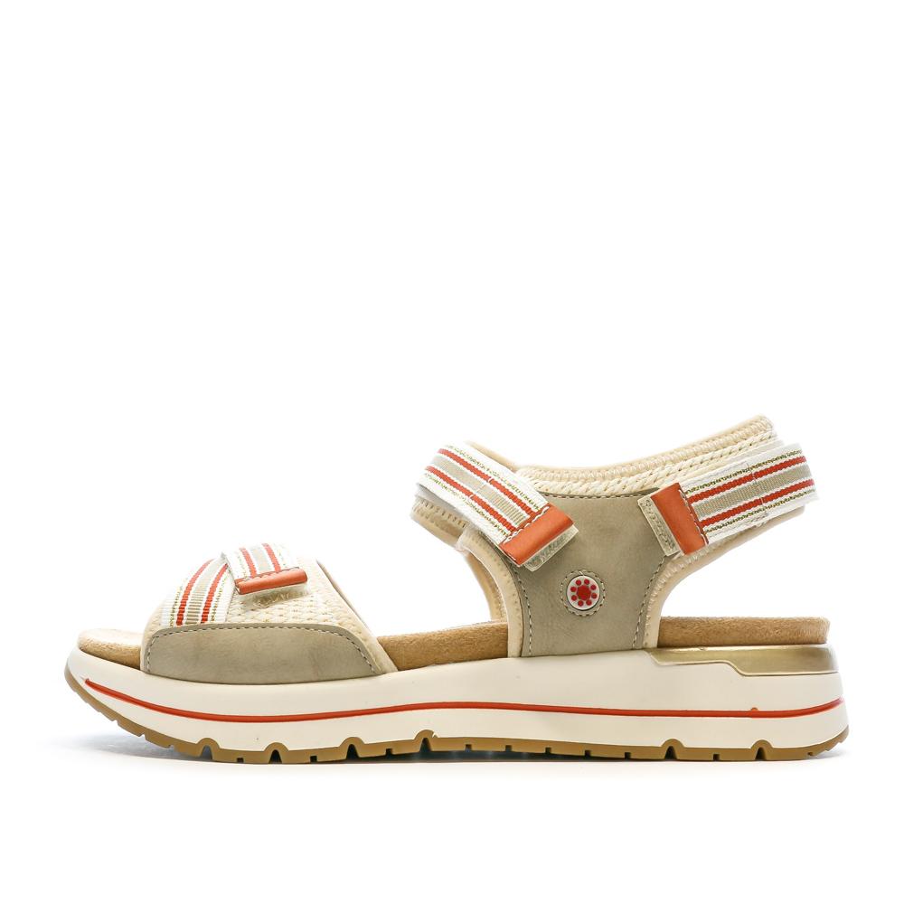 Relife Sandales Beige/Rouge Femme Relife Jalscrow