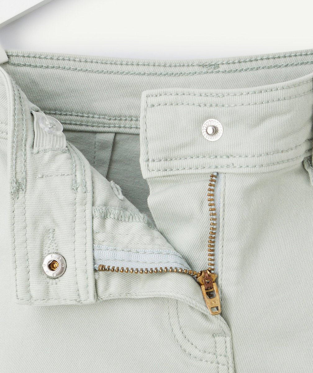 PANTALON LARGE FILLE EN FIBRES RECYCLÉES VERT PÂLE