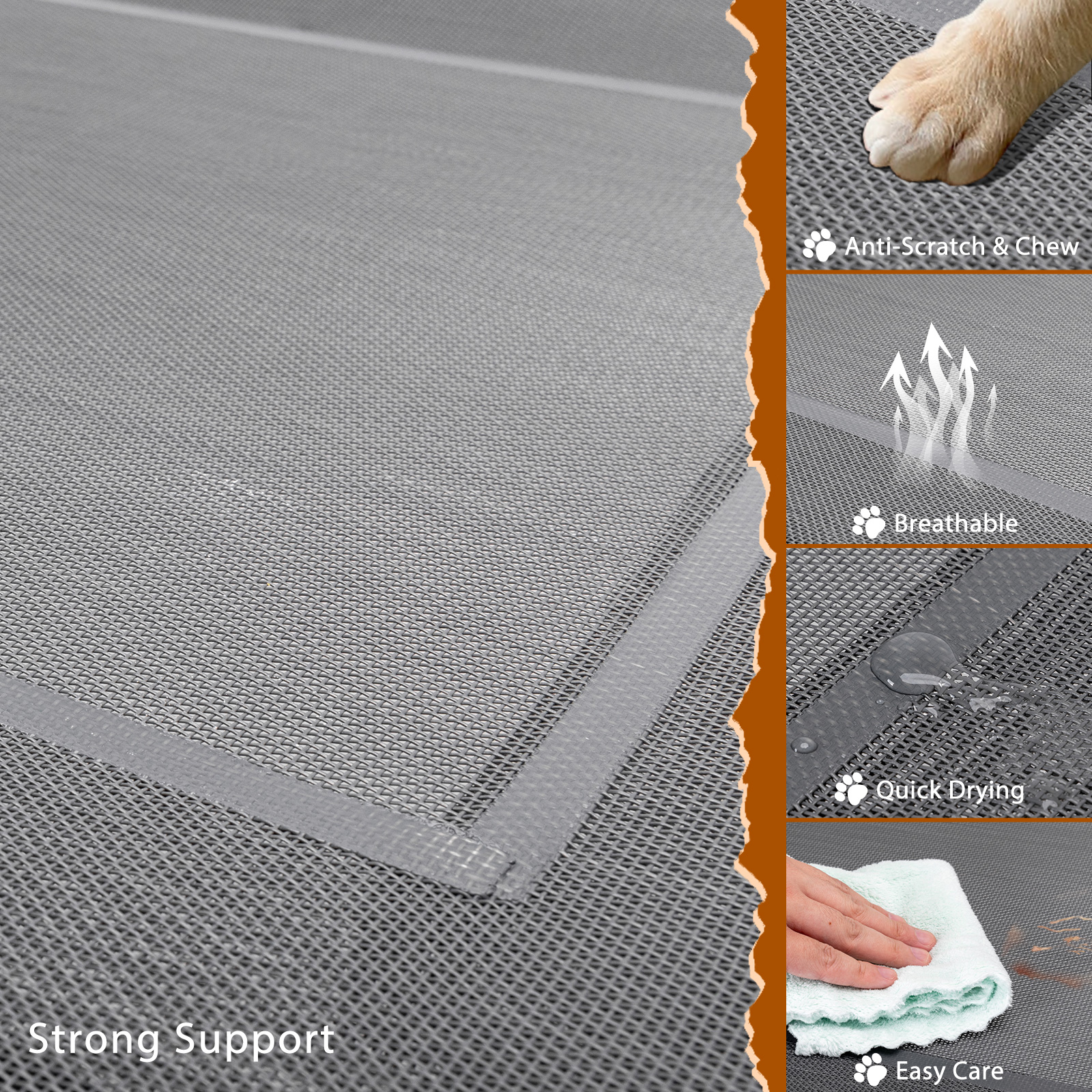 Cama elevada Nobleza para cães de grande porte, cama refrescante para cães, cama respirável para animais de estimação para uso interno/externo em jardins e terraços, cama resistente e lavável para cães, cinza, tamanho GG (XL), 137 x 90 x 20 cm