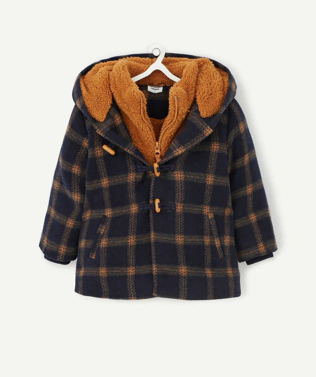 DUFFLE-COAT À CARREAUX EN REMBOURRAGE RECYCLÉ BÉBÉ GARÇON