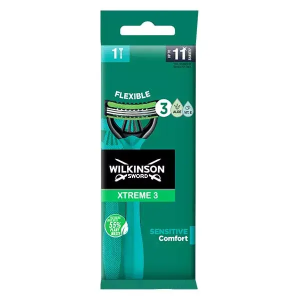 Aparelho de barbear descartável Wilkinson Xtreme 3 Pure Sensitive x 1