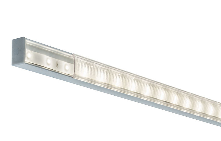 Profilé de strip LED Square IP20 aluminium, satiné Paulmann L.100 x H.15 x P.23cm