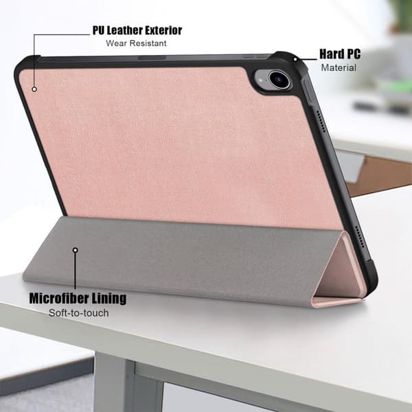 Apple iPad 10.9 2022 Trifoldelig Slim Fit Deksel - Rosagull