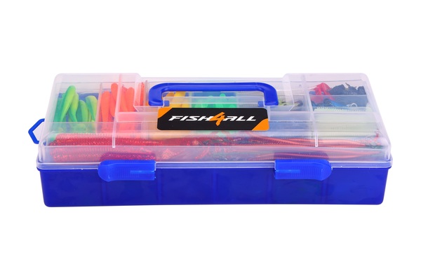 Coffret multi-leurres Fish4All durs, souples et métalliques avec pince (328pcs)