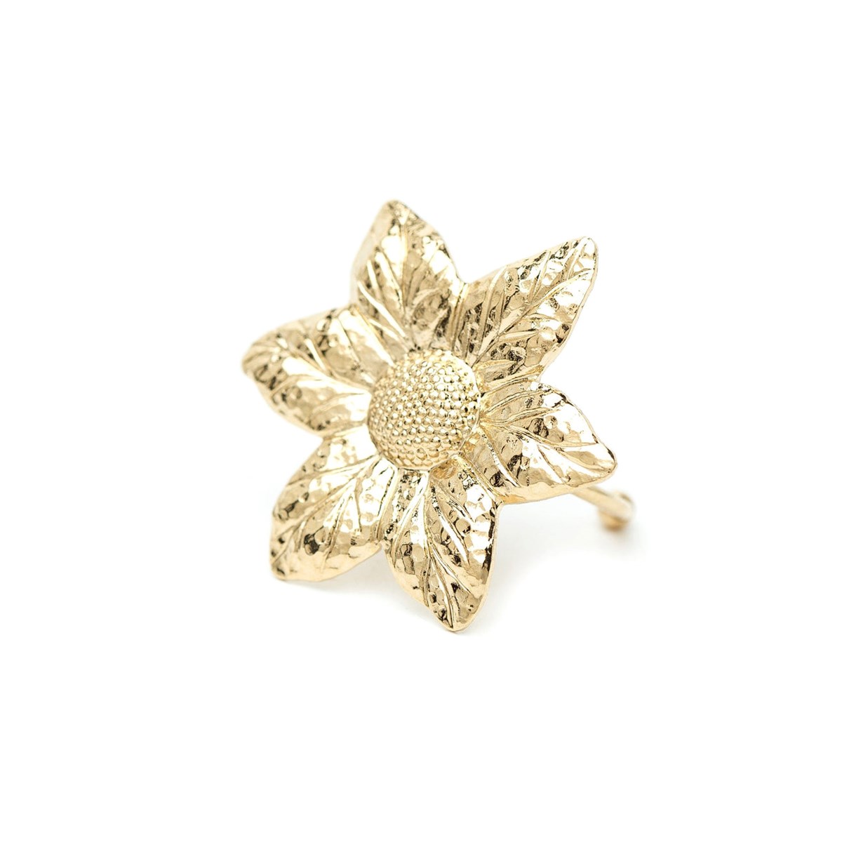 maxi bague fleur doré à l'or fin - HESPÉRIS