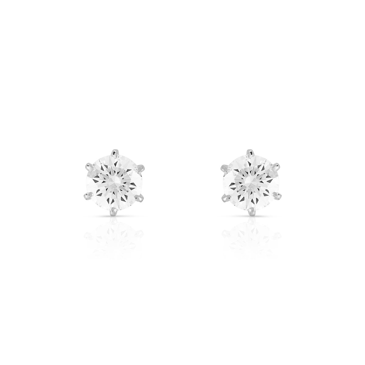 Boucles d'oreilles or 750 blanc diamant H/P1