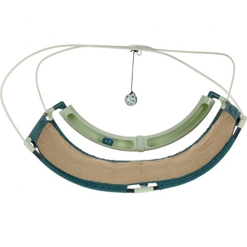 Cama para gatos Pets Collection Play Plank com bola, verde e marrom.