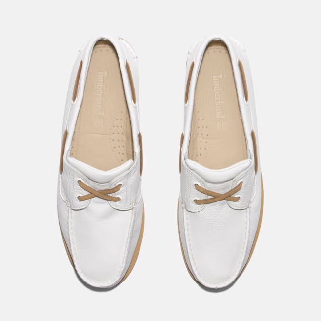 Scarpa da Barca in Pelle Classic da Uomo in                bianco