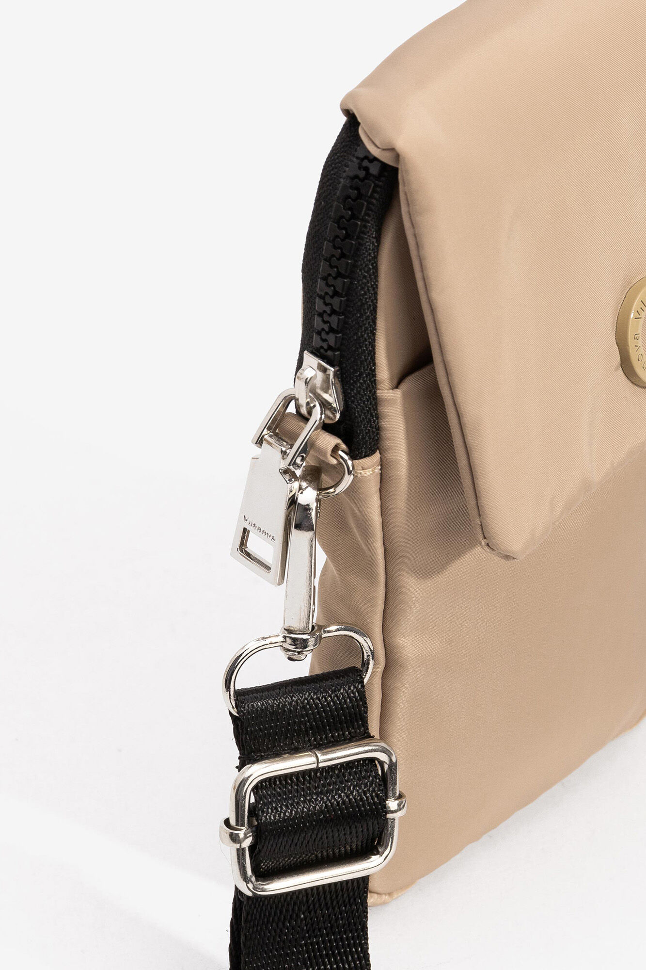 Estojo acolchoado para celular em nylon - bege