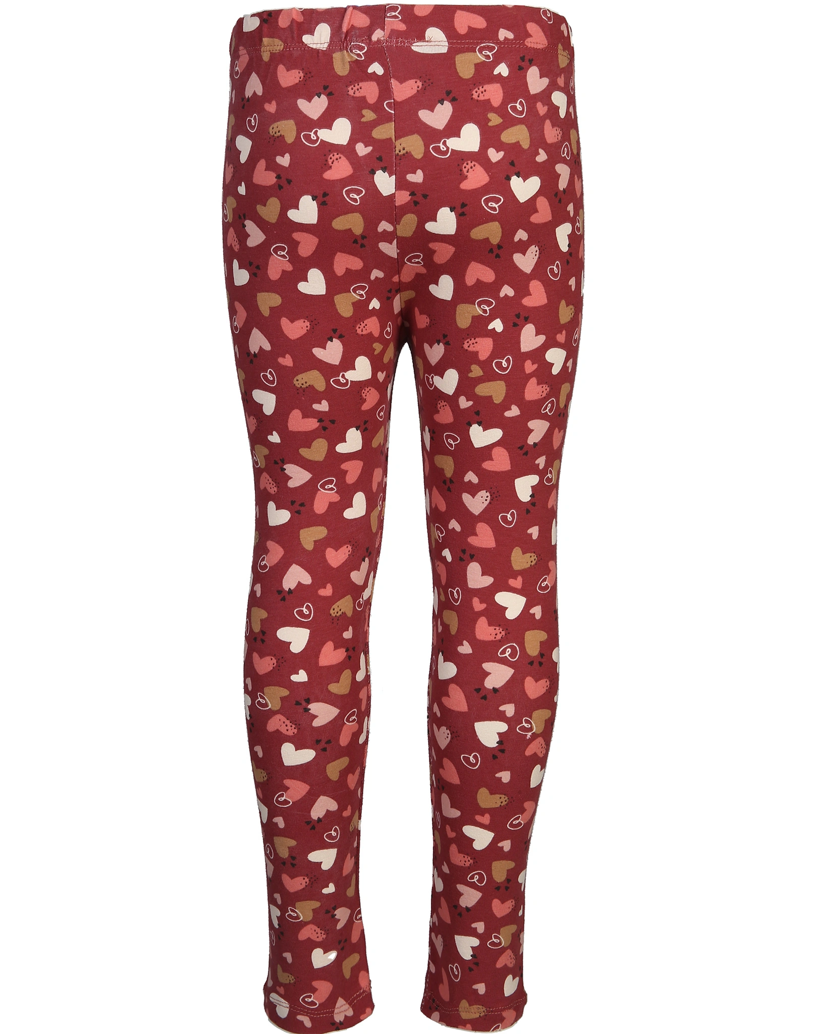 Leggings HEARTS in rotbraun