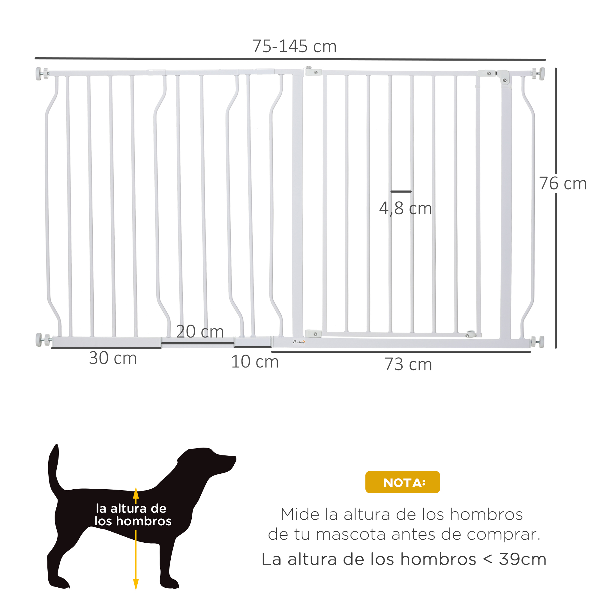 Barreira de segurança PawHut branca