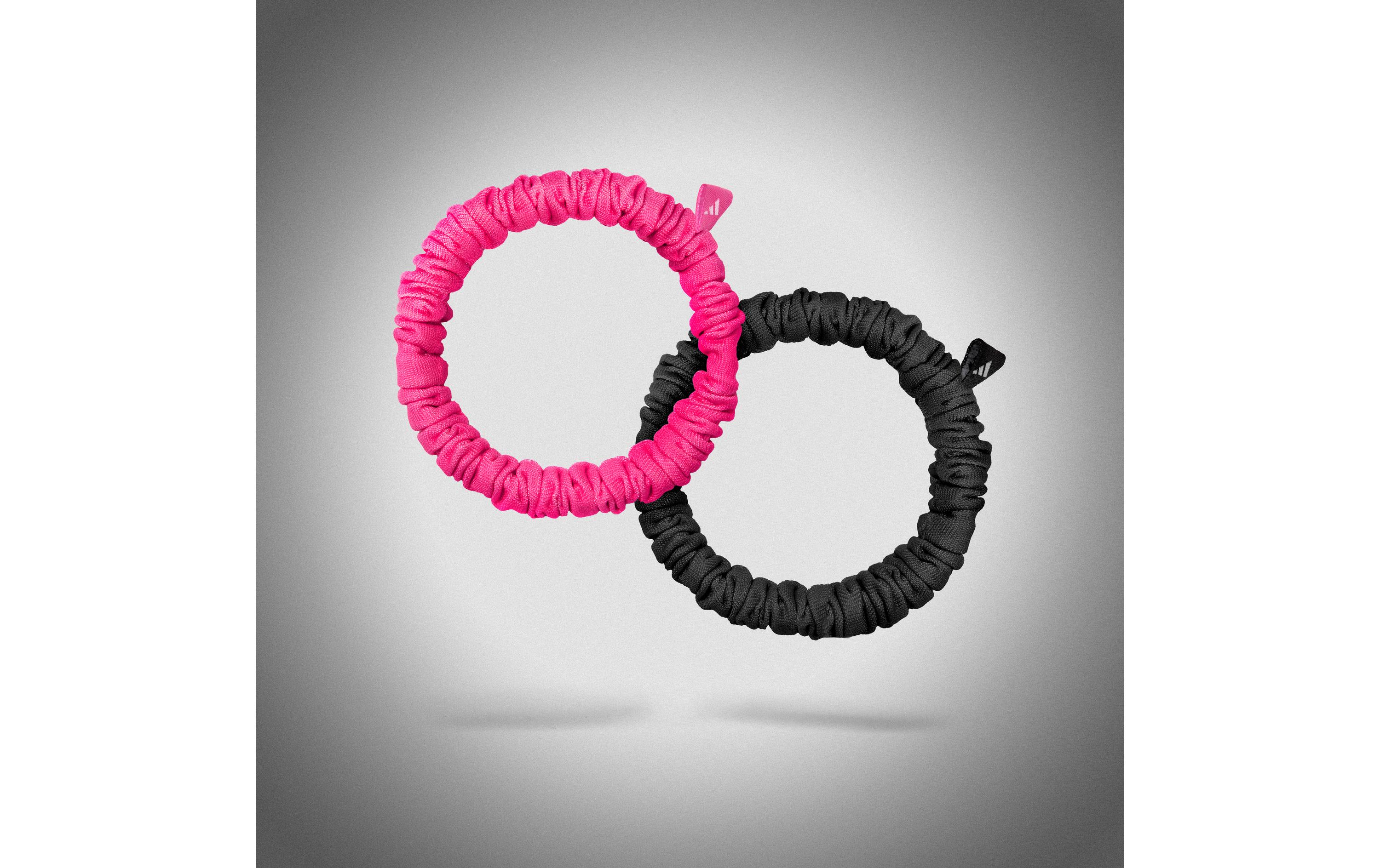 Hair Scrunchies Schwarz und Lucid PinkHaargummis