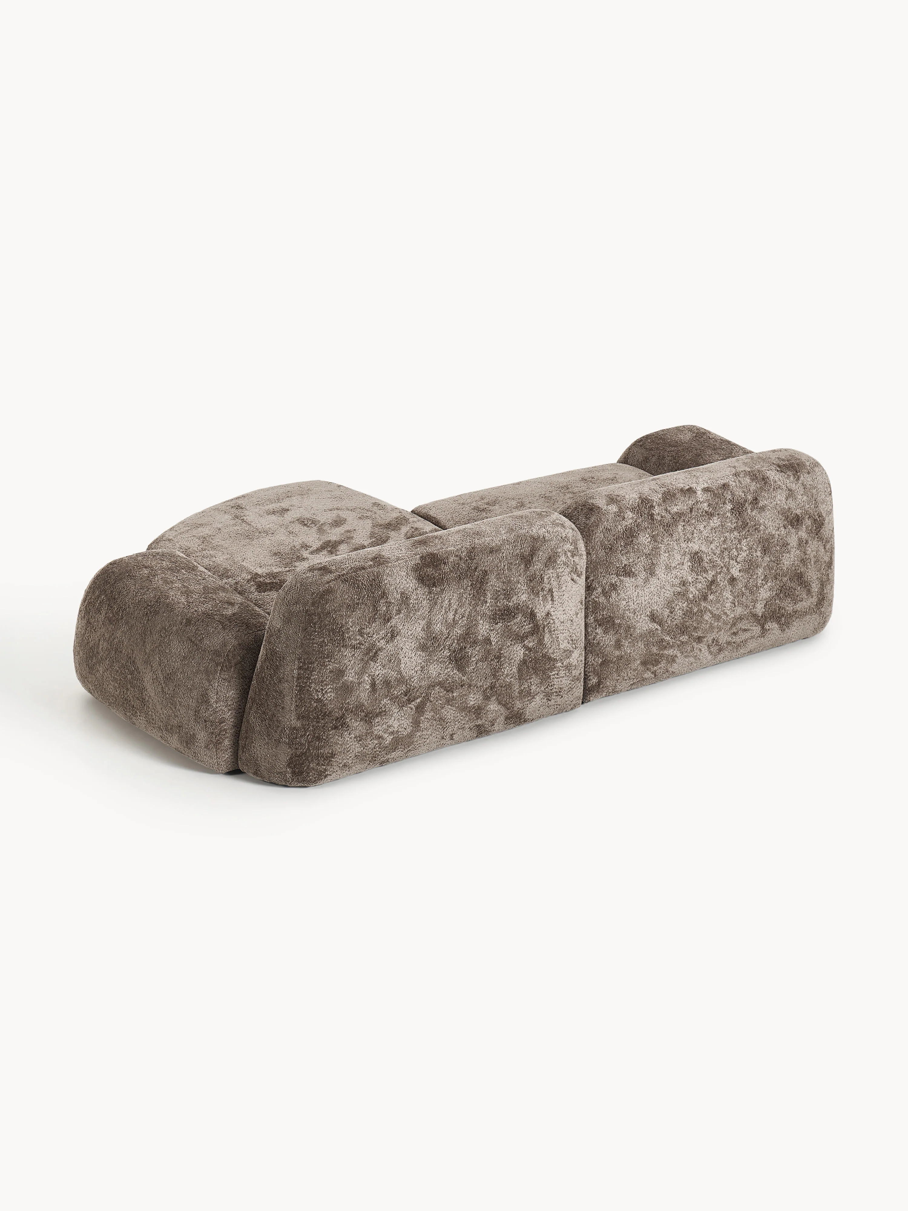 Modulaire teddy-bouclé hoekbank Wolke (3-zits)