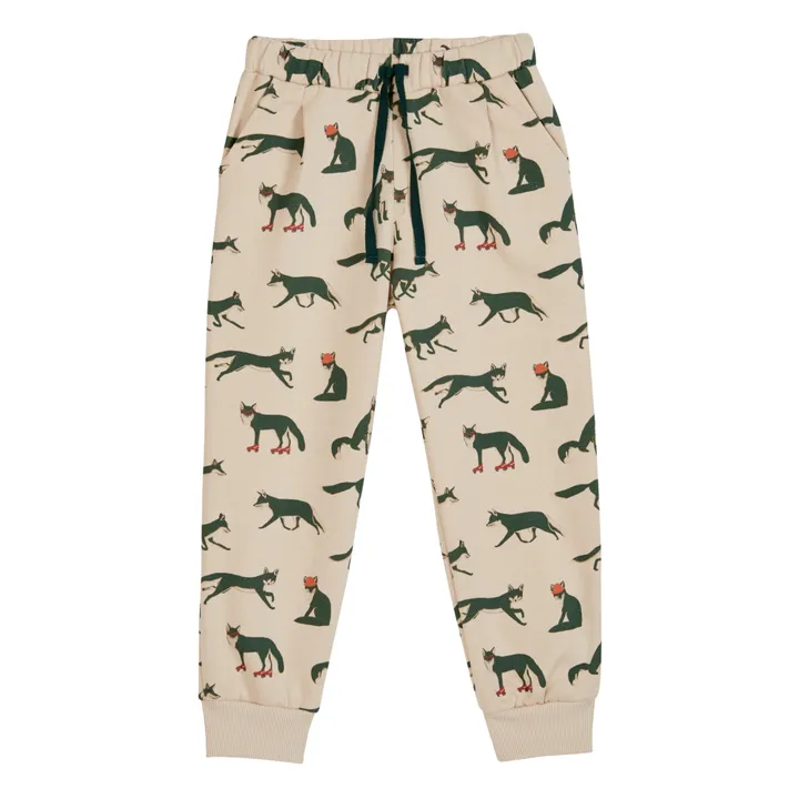 Emile et Ida Jogger Coton Bio Renards | Ecru