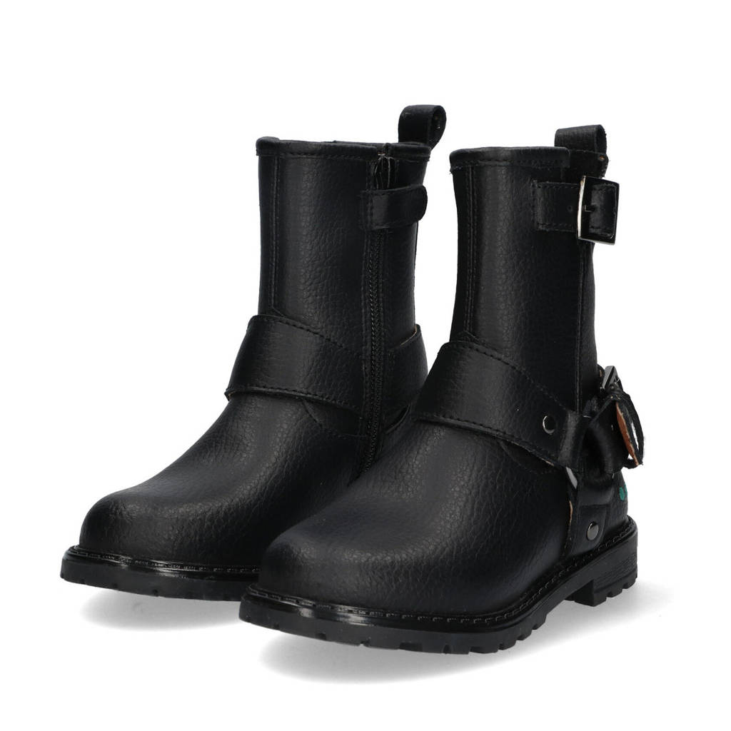 BunniesJR leren bikerboots zwart