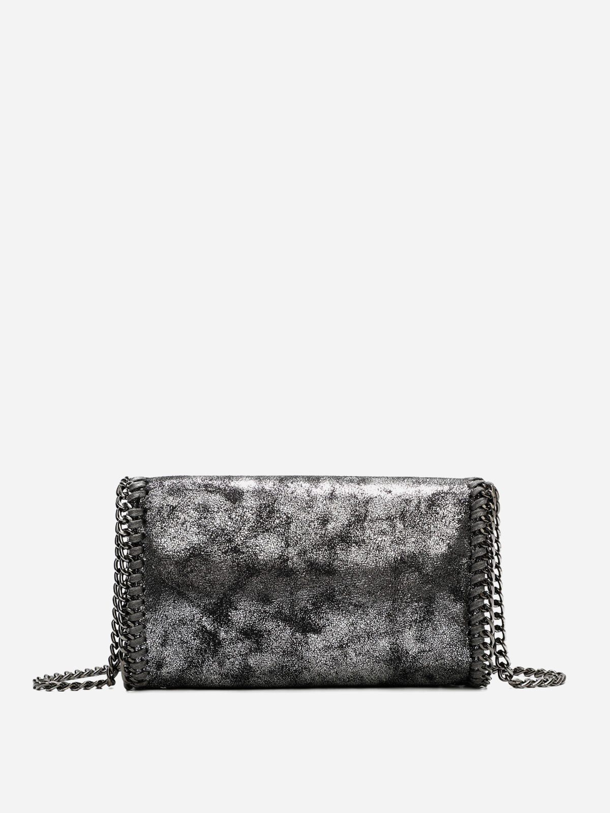 Pochette texturée à maillons- Argenté
