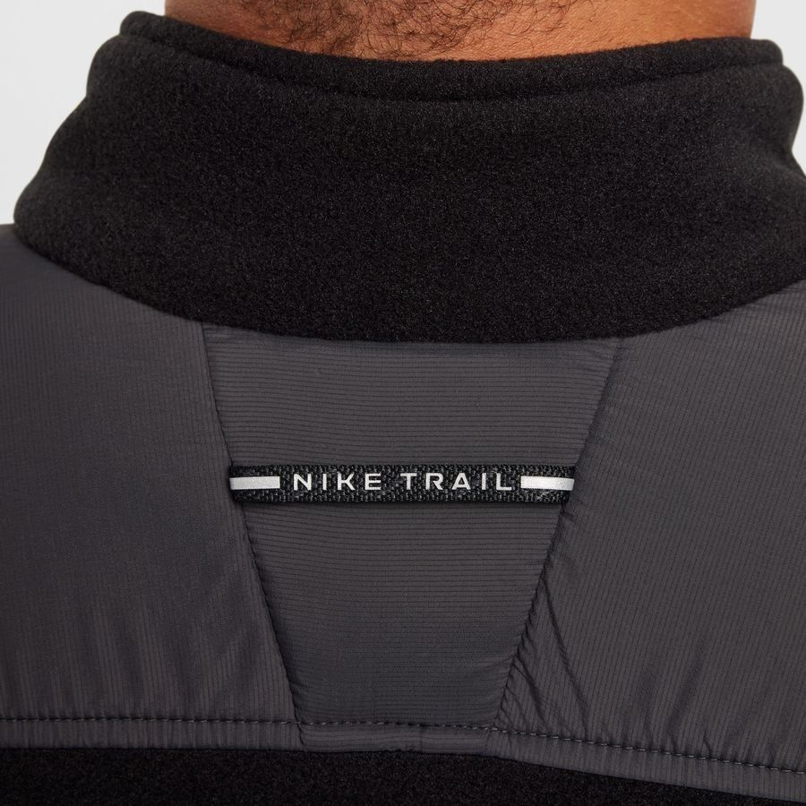 Nike Haut Running Polartec Trail Fleece Fermeture Éclair 1/4 - Noir/Gris/Blanc