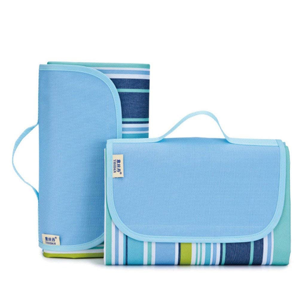 (200x220cm) Wasserfeste Outdoor Picknick Decke mit Tragegriff - Blau / Grün