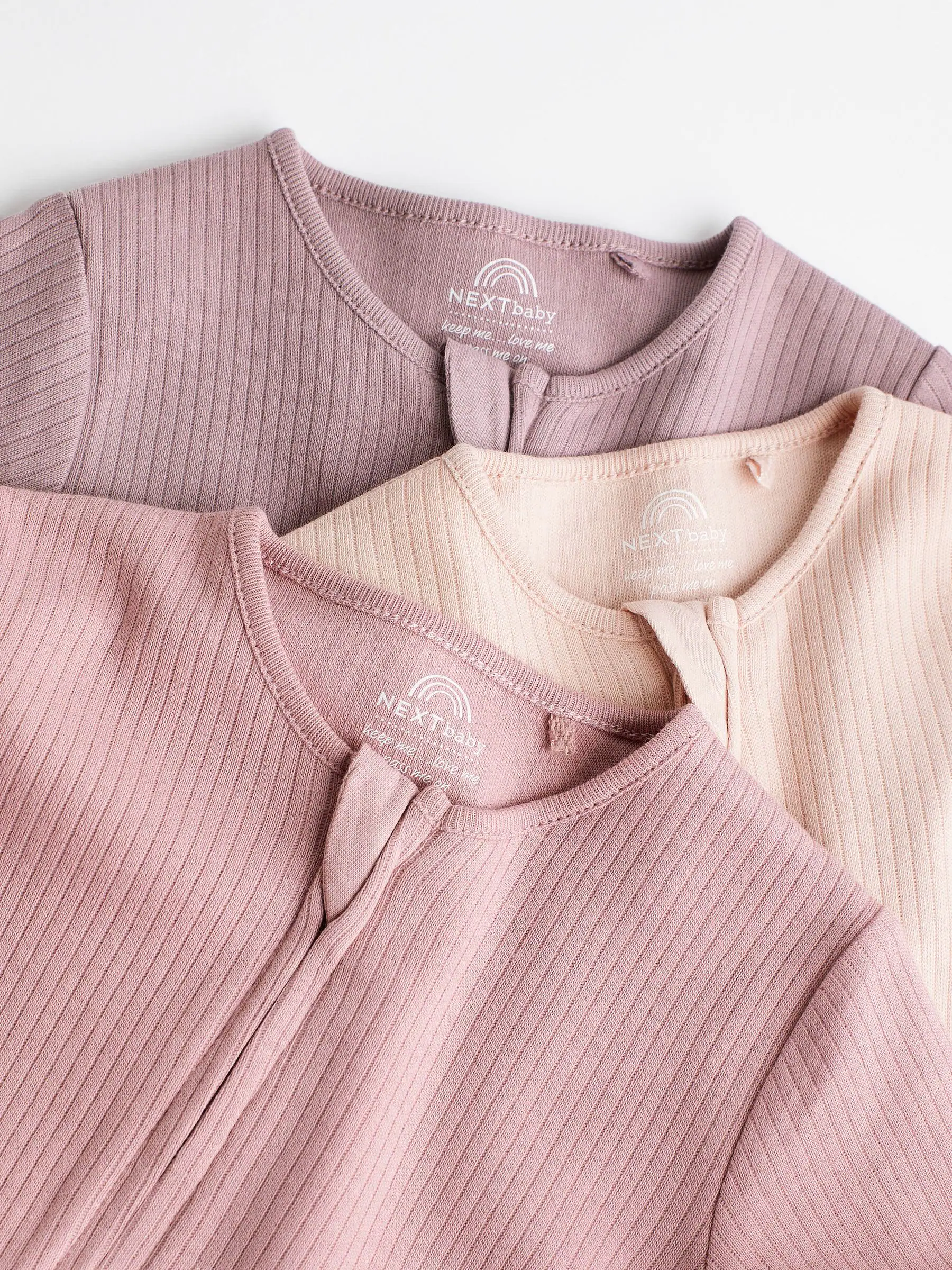 Roze - 3 Pack Baby-pyjama's met tweewegrits (0mnd -3jr)