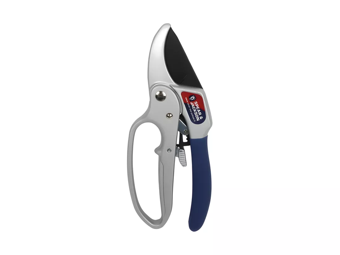 Sécateur à crémaillère 20cm Spear & Jackson - Lame frottante pour une coupe nette et précise jusqu'à 20mm de diamètre