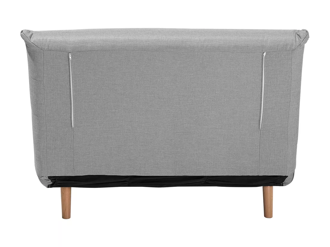 Banquette convertible 1 place en tissu gris clair SETTEN