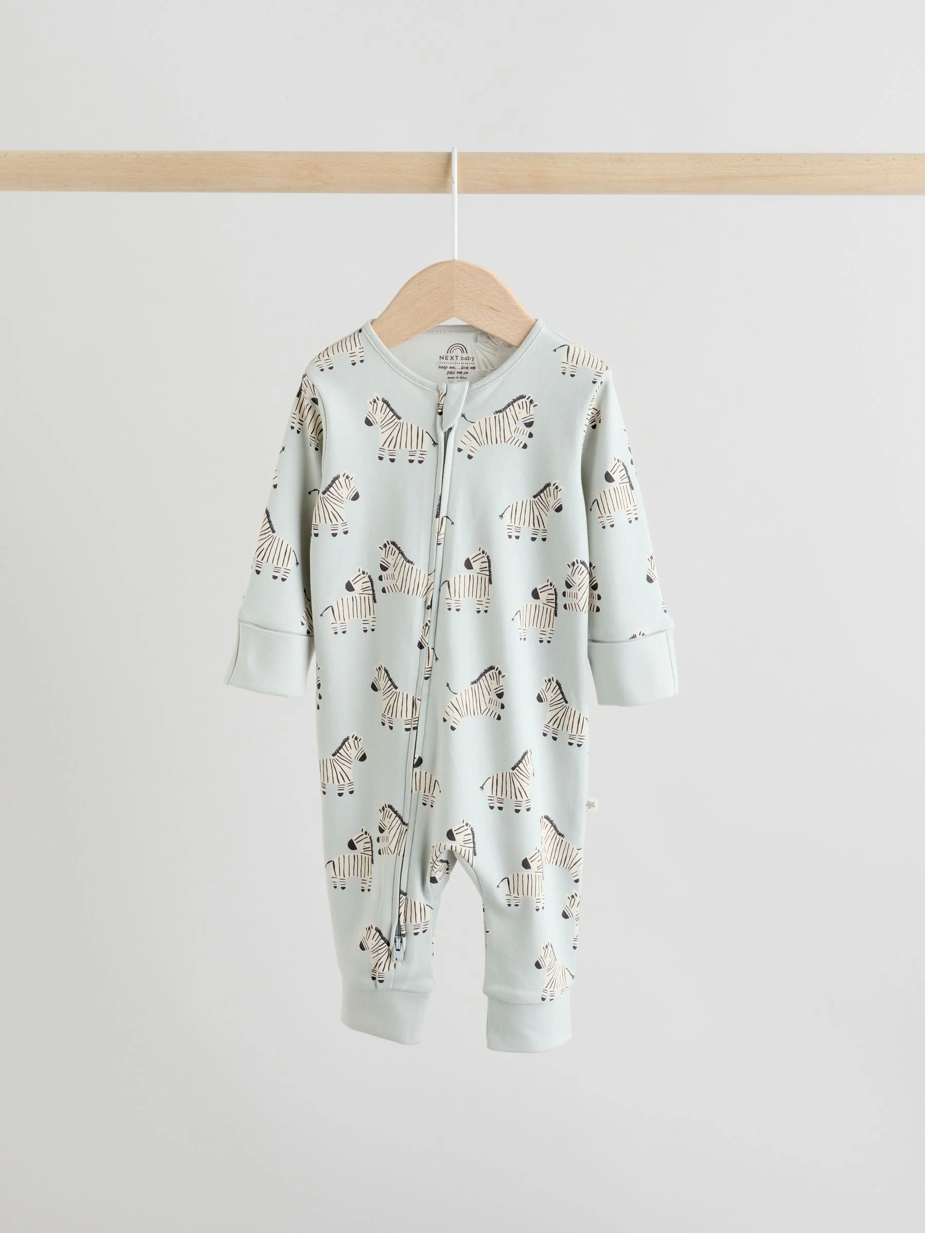 Mintgroen - Two Way Zip Baby Footless Sleepsuits 3 Pack (0mths-3yrs)