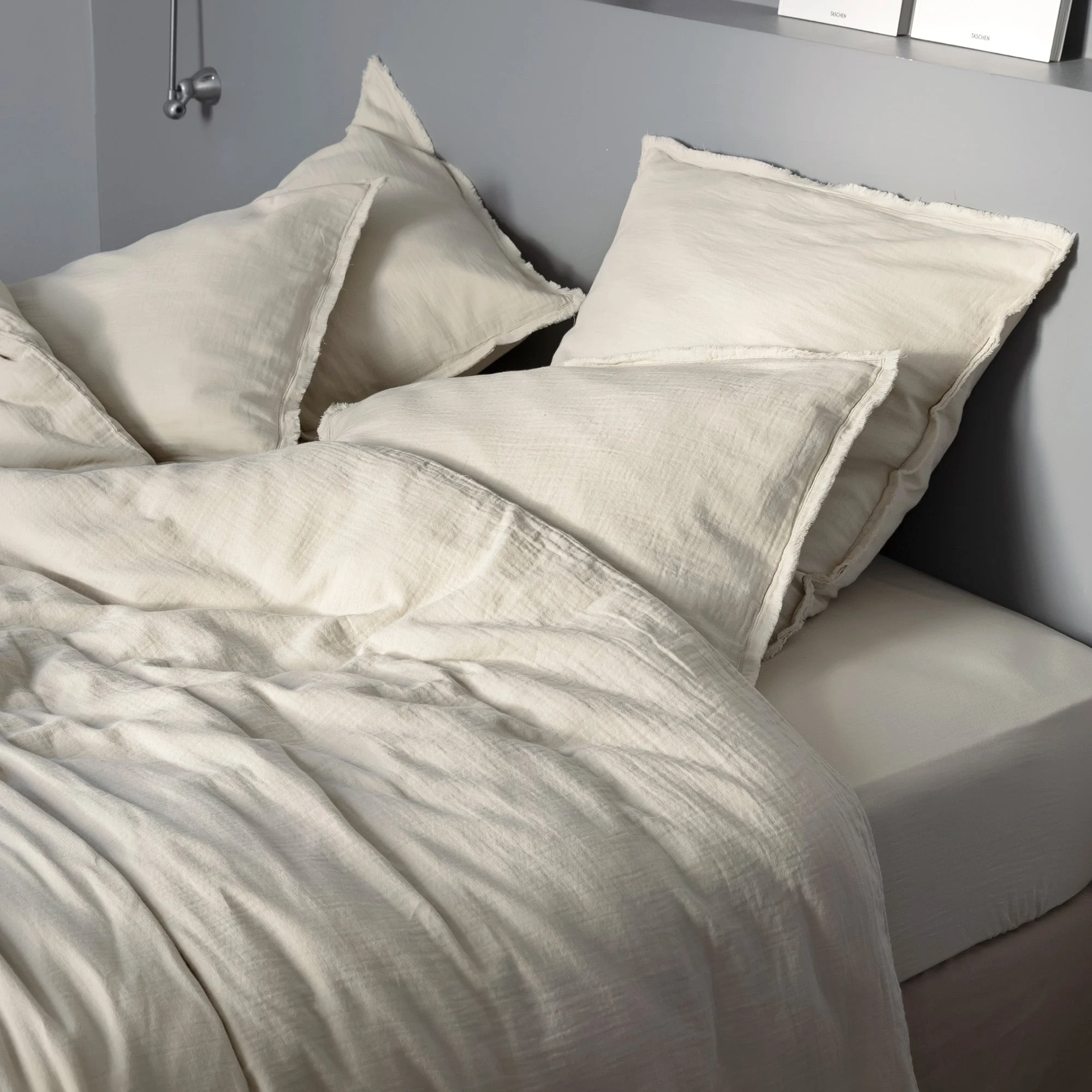 LOU - Lot de 2 taies d'oreiller | Beige