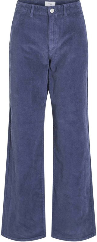 VILA - Vibabette Rw Wide Corduroy Pants - Blauw - Ribbroeken